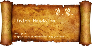 Minich Magdolna névjegykártya